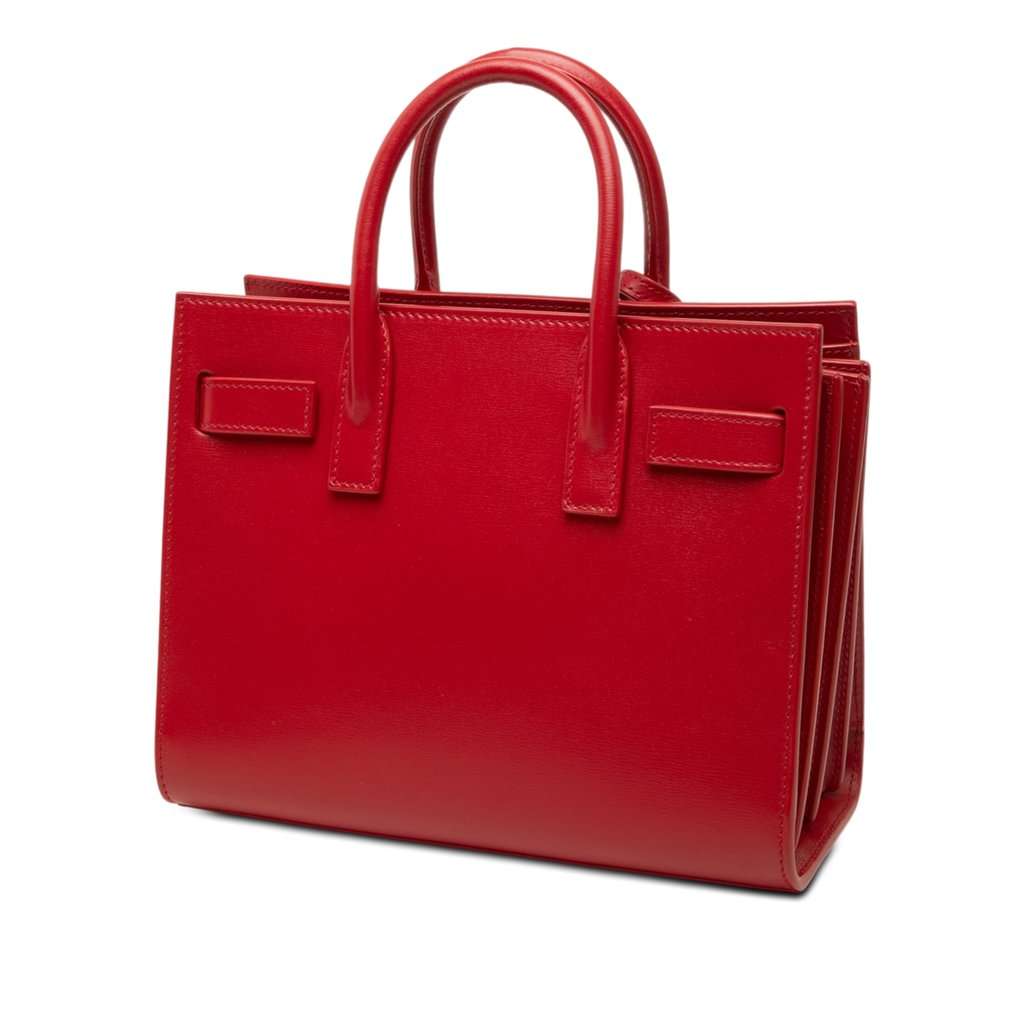 Saint Laurent Nano Leather Sac De Jour Satchel Red Leather Very good - Back View