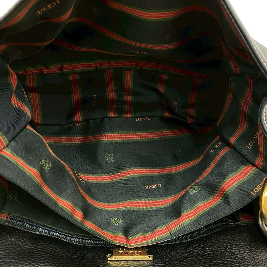 LOEWE Leather Anagram Flap Crossbody Black Leather Very good - Inside View