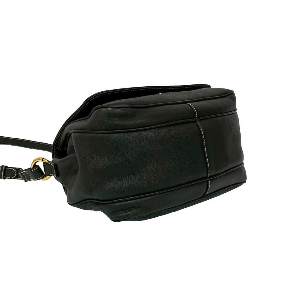 LOEWE Leather Anagram Flap Crossbody Black Leather Very good - Box View