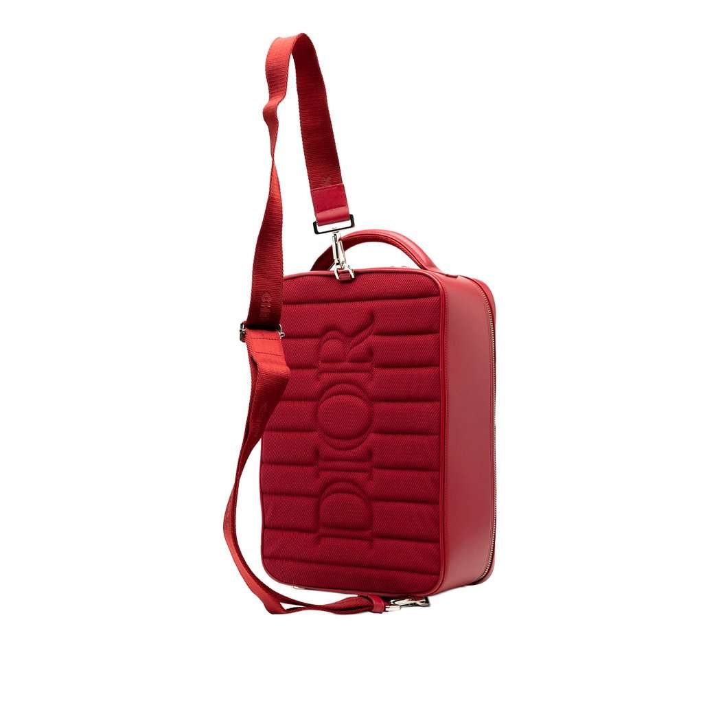 Dior Oblique Perforated Calfskin Galaxy World Tour Shoe Case Red Leather Very good - Back View