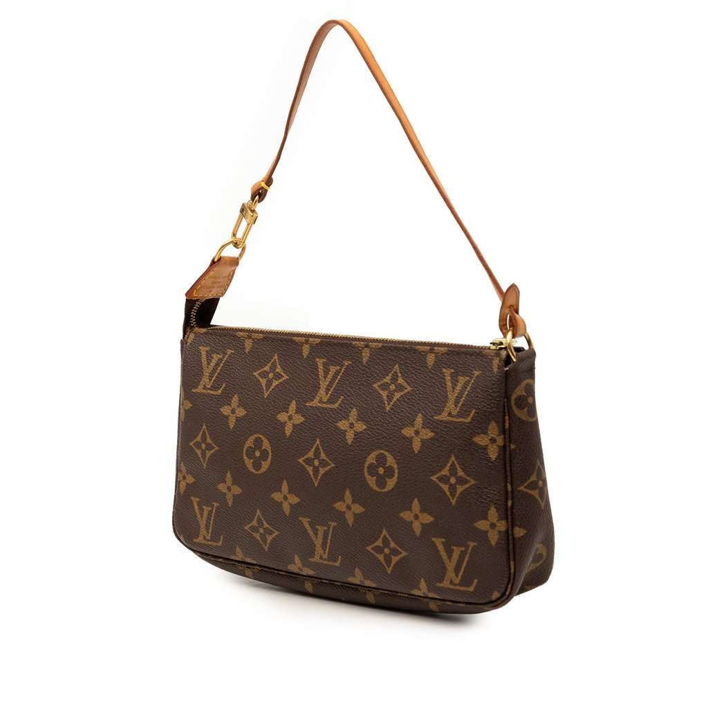 Louis Vuitton Monogram Pochette Accessoires Brown Good - Back View