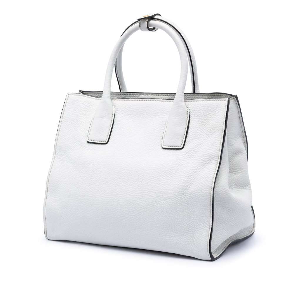 Prada Vitello Daino Open Convertible Tote White Leather Very good condition - Back View