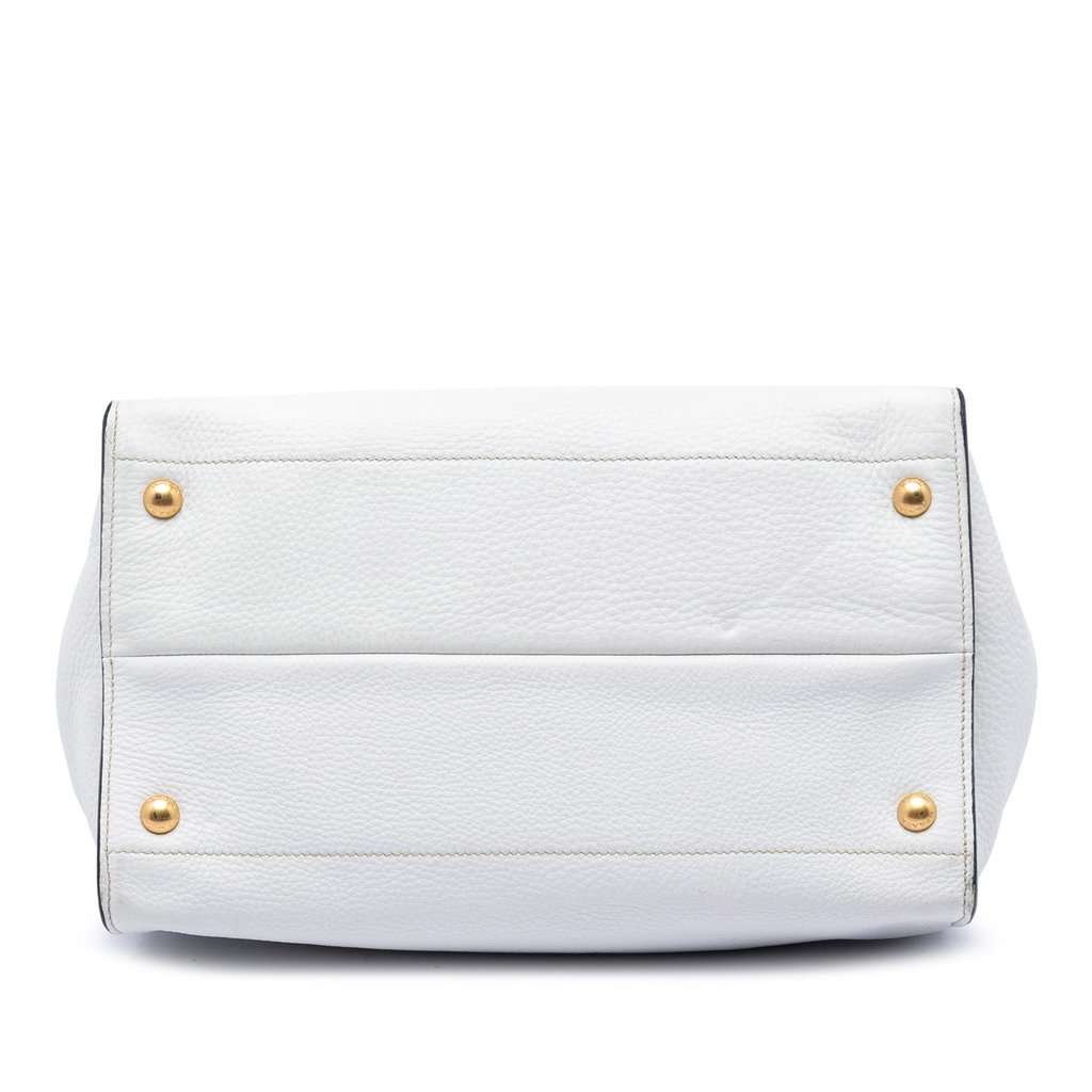Prada Vitello Daino Open Convertible Tote White Leather Very good condition - Inside View