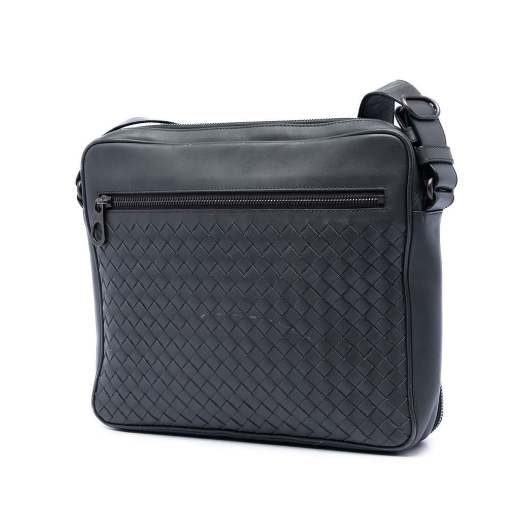 Bottega Veneta Nappa Intrecciato Messenger Bag Black Leather Very good condition - Back View