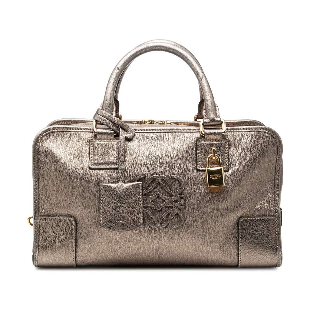 LOEWE Metallic Goatskin Amazona 28 Gold Leather Very good - Front View