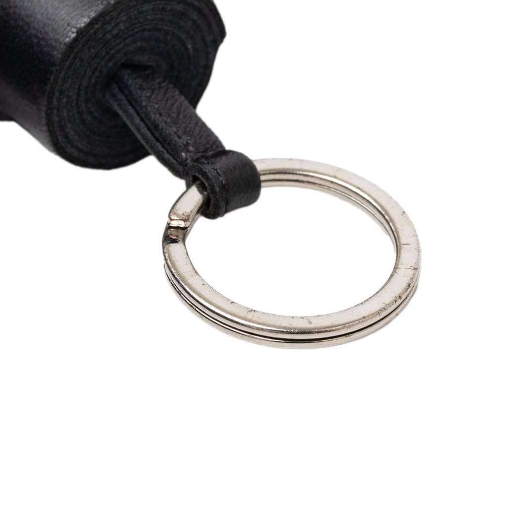 Hermès Milo Carmen Tassel Key Ring Bag Charm Black Leather Very good - Box View