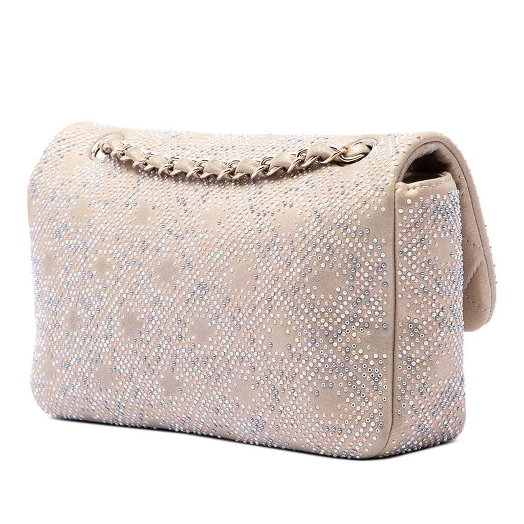 Chanel Medium Metallic Lambskin Embellished Mineral Nights Single Flap Brown Leather Very good condition - Back View