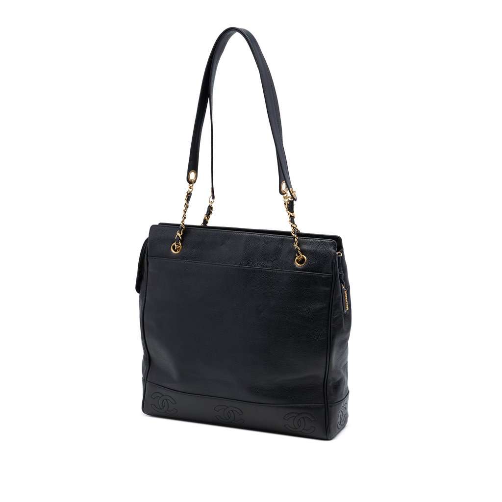 Chanel Triple CC Caviar Tote Black Leather Very good condition - Back View