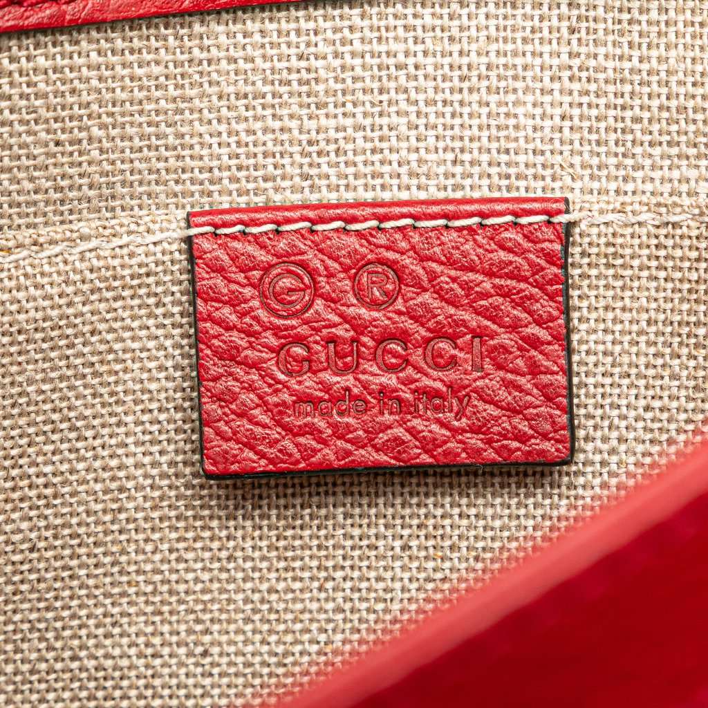 Gucci Small Dollar Calfskin Interlocking G Crossbody Red Leather Very good - Box View