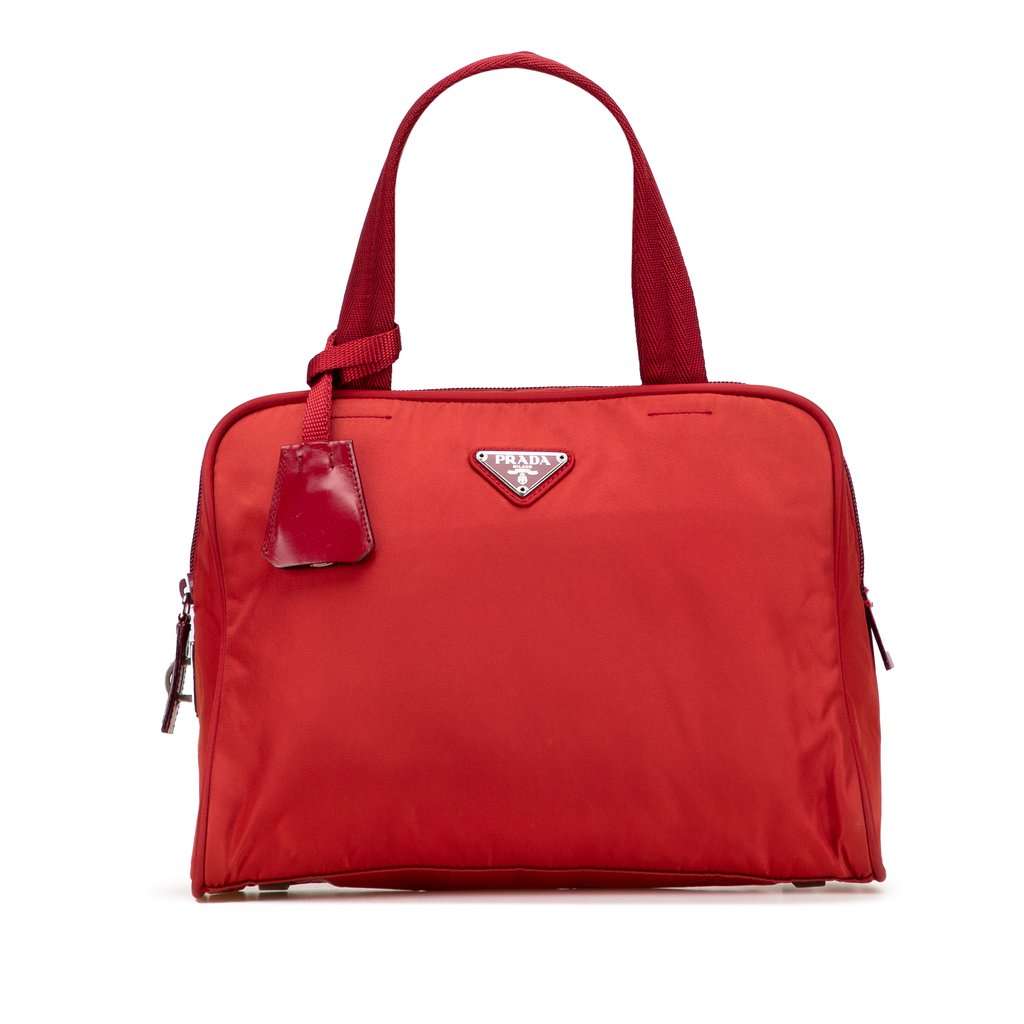 Prada Tessuto Handbag Red Good - Front View