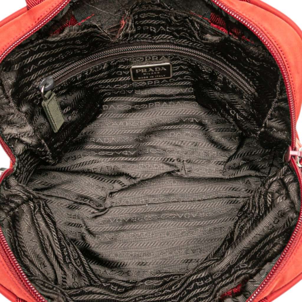 Prada Tessuto Handbag Red Good - Model View