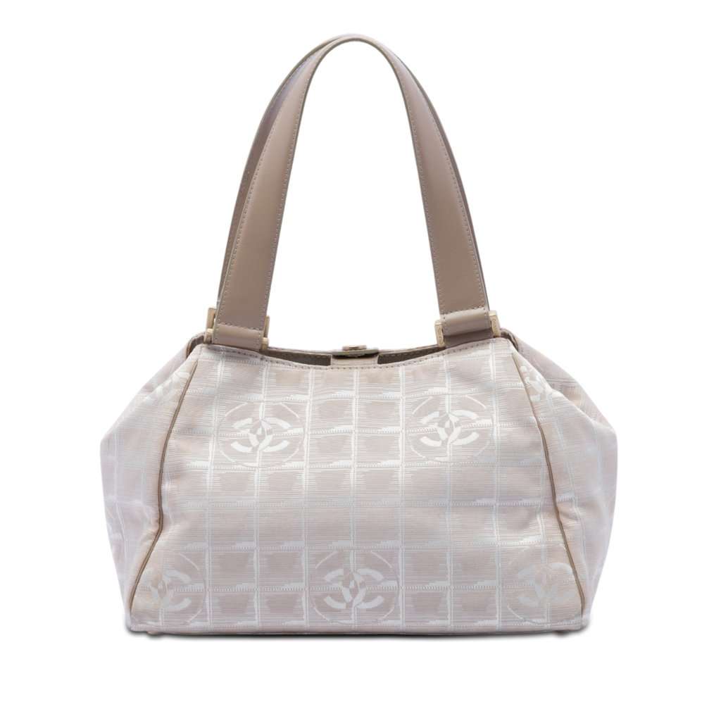 Chanel New Travel Line Nylon Tote Beige Very good condition - Front View