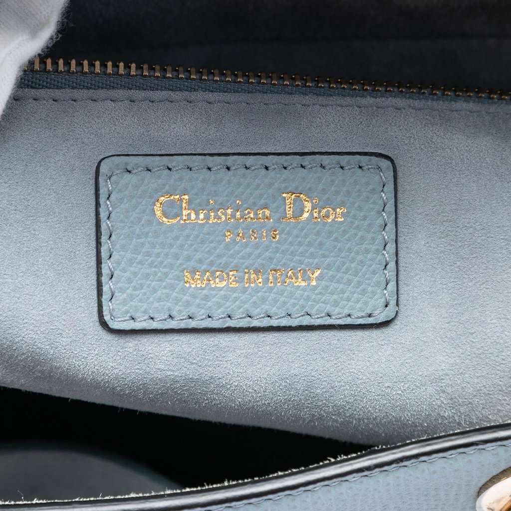 Dior Large Grained Calfskin Lady Dior Blue Leather Very good condition - Box View