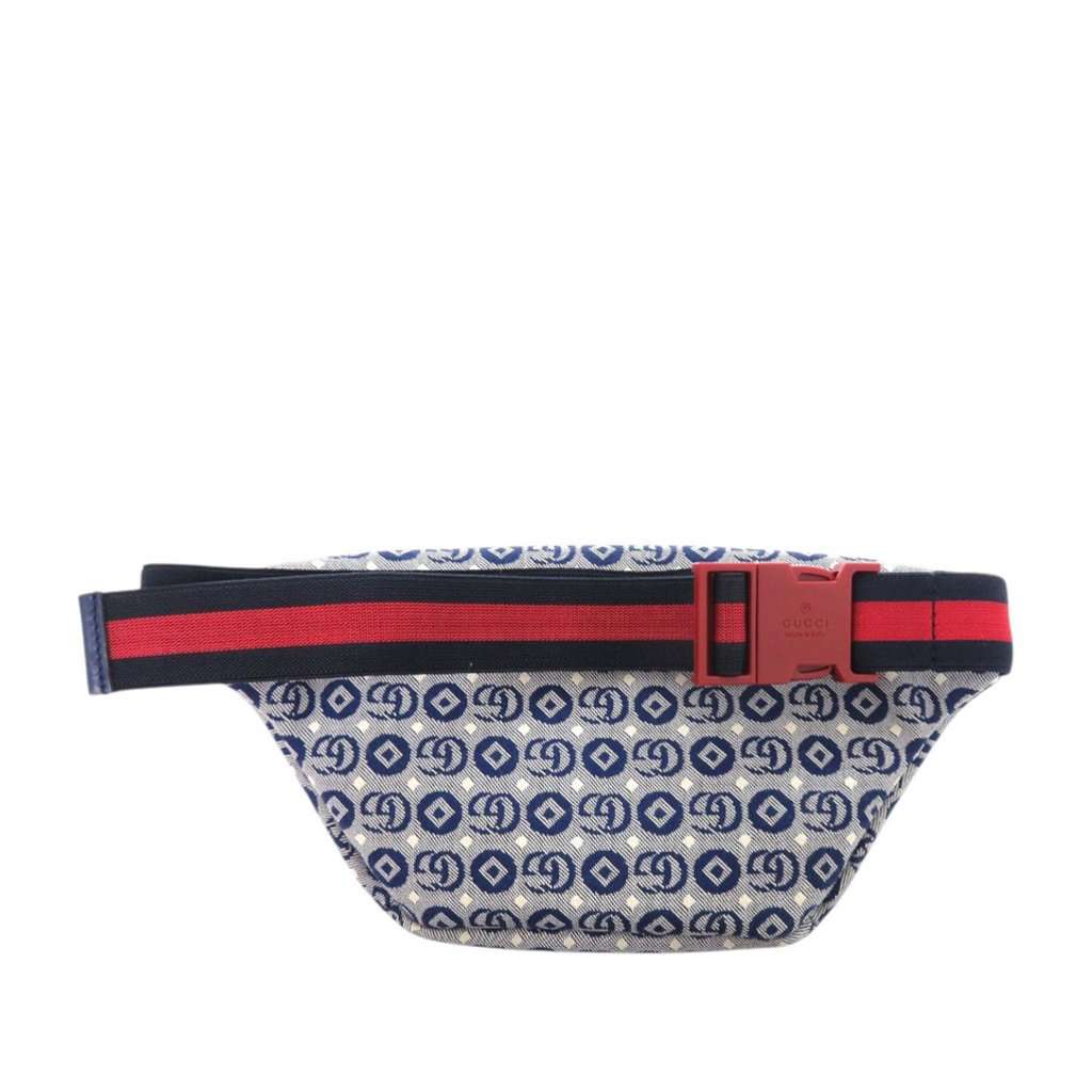 Gucci Kids GG Canvas Stars Web Belt Bag Blue Very good condition - Back View