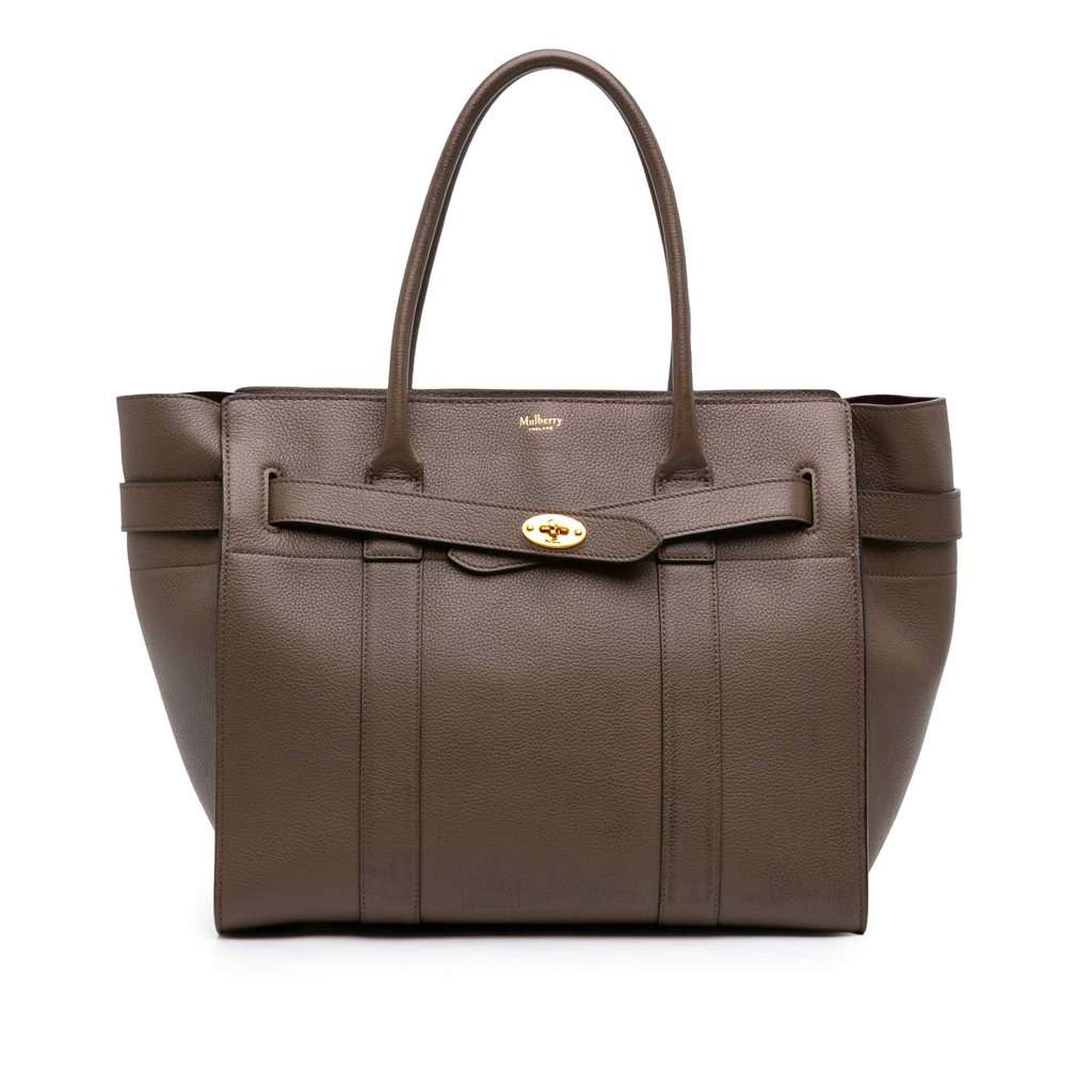 Mulberry Small Grained Calfskin Zipped Bayswater Satchel Brown Leather Very good - Front View