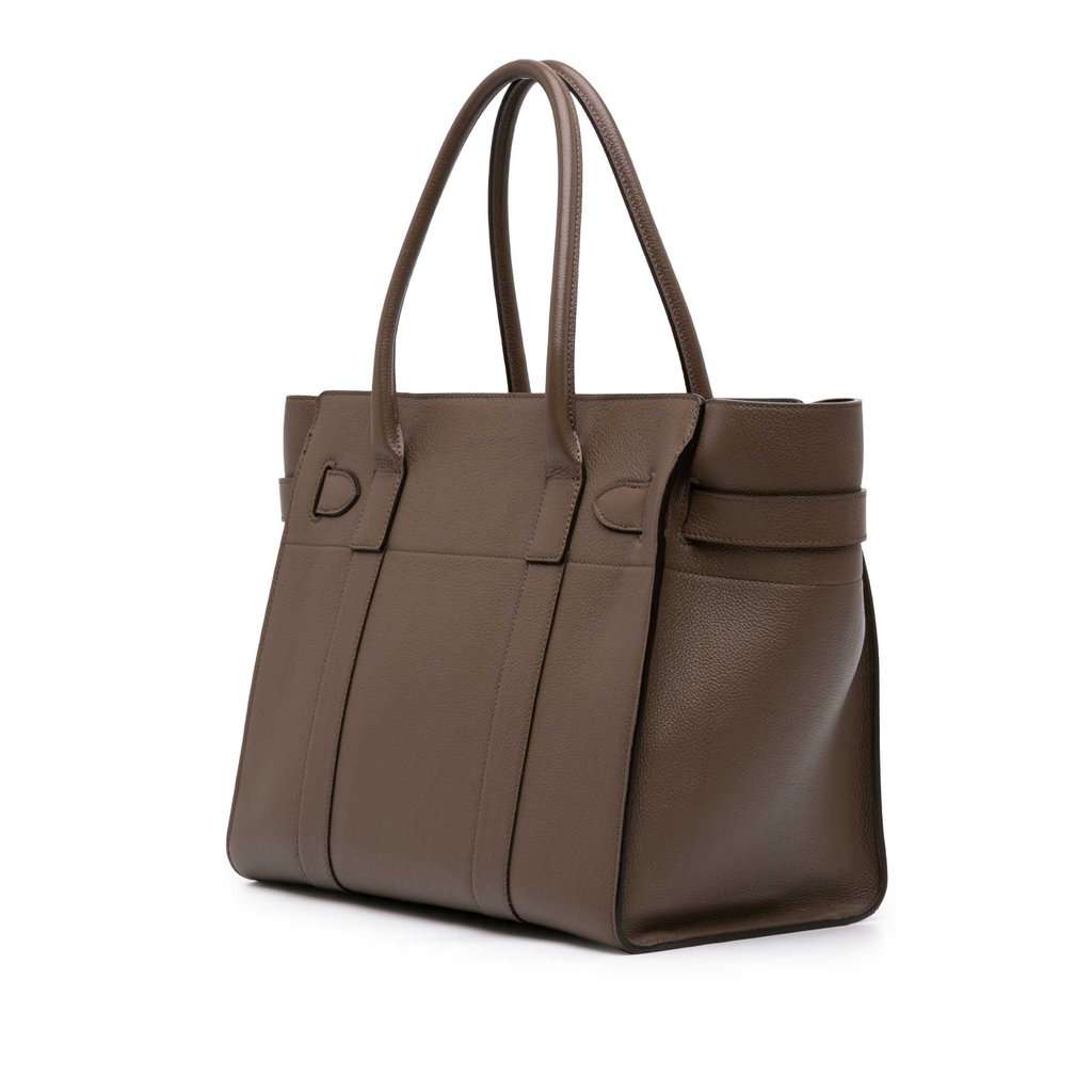 Mulberry Small Grained Calfskin Zipped Bayswater Satchel Brown Leather Very good - Back View