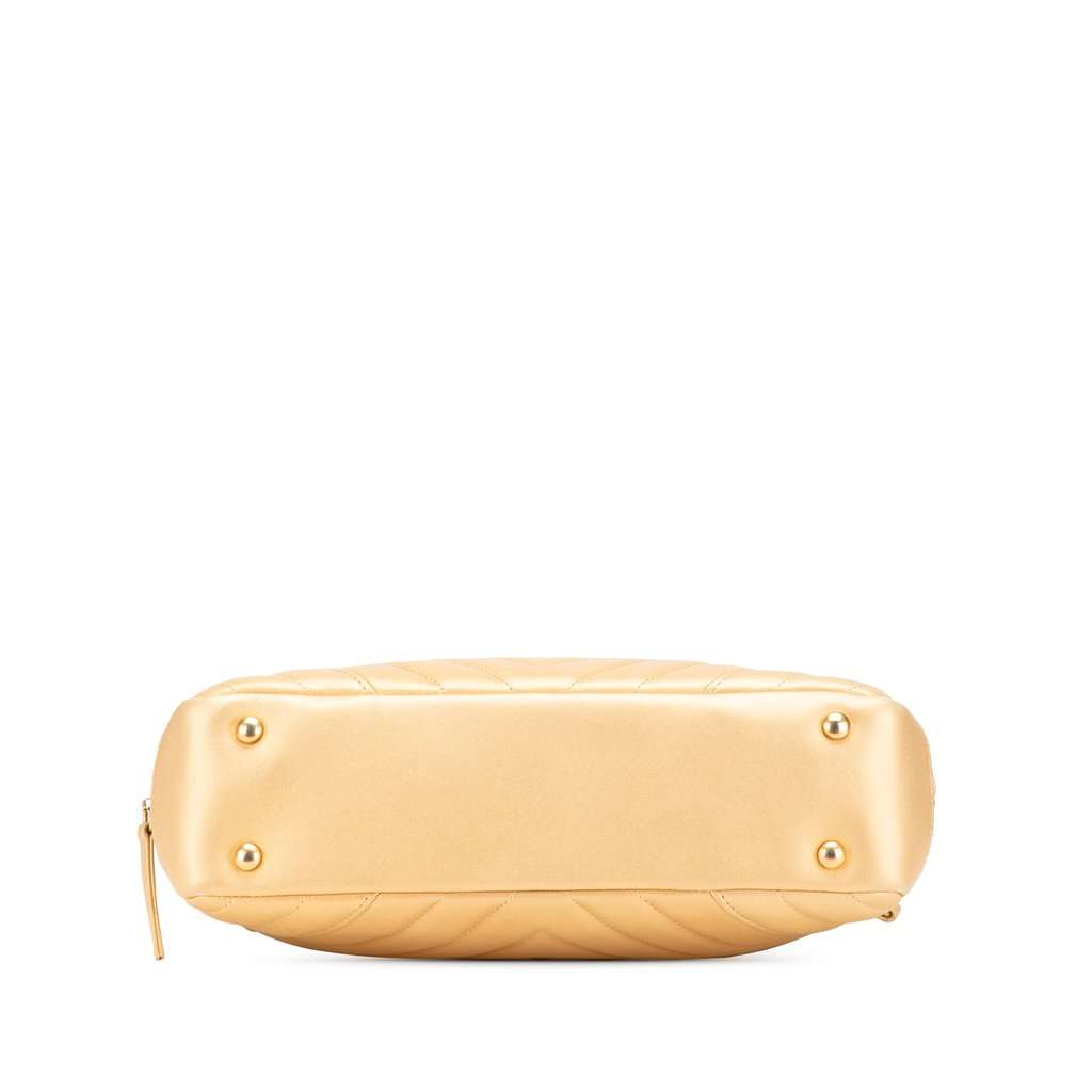 Chanel CC Chevron Lambskin Camera Shoulder Bag Gold Leather Very good condition - Inside View