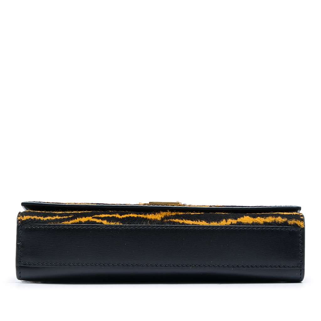 Saint Laurent Small Pony Hair Tiger Print Monogram Kate Crossbody Brown Very good - Inside View