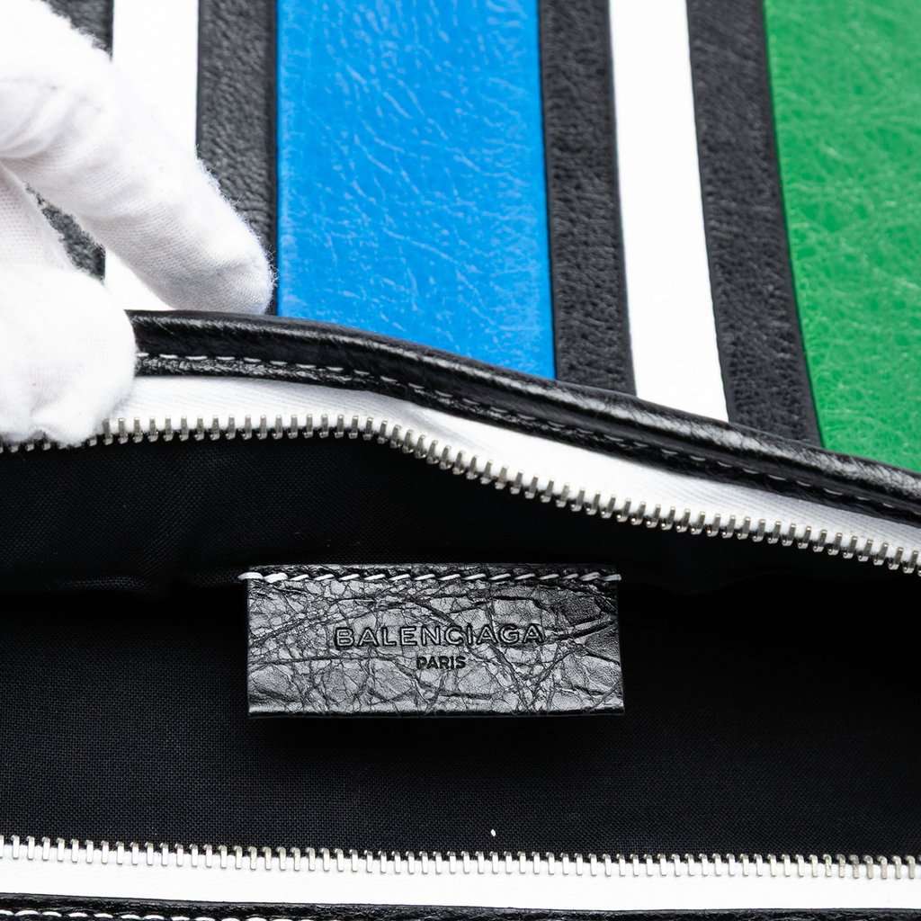 Balenciaga Lambskin Bazar Clutch Black Leather Very good condition - Box View