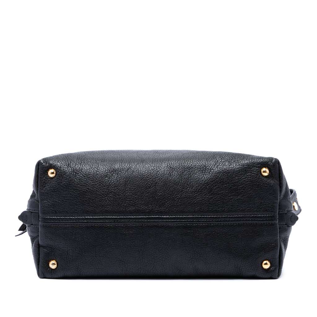 Miu Miu Goatskin Madras Zip Satchel Black Leather Very good - Inside View
