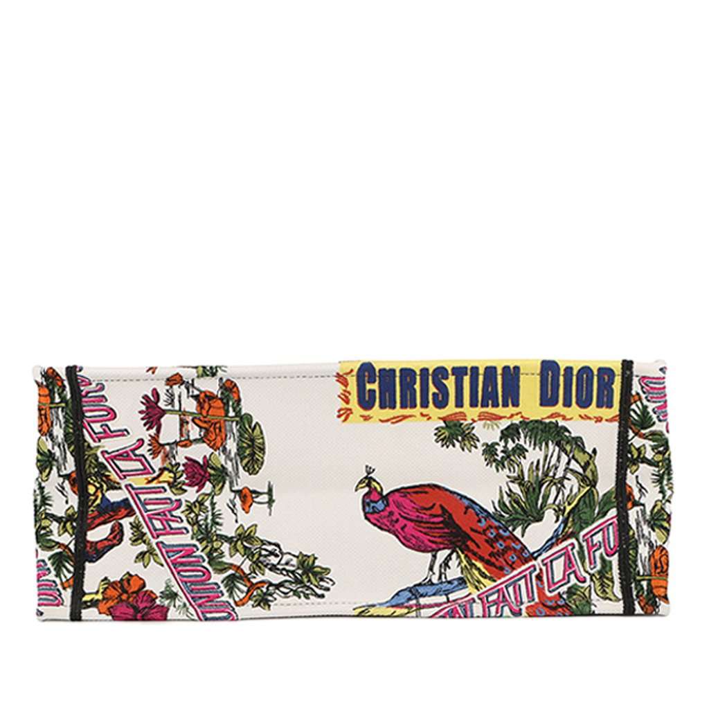 Dior Large Embroidered Canvas Indian Animals Book Tote White Very good - Inside View