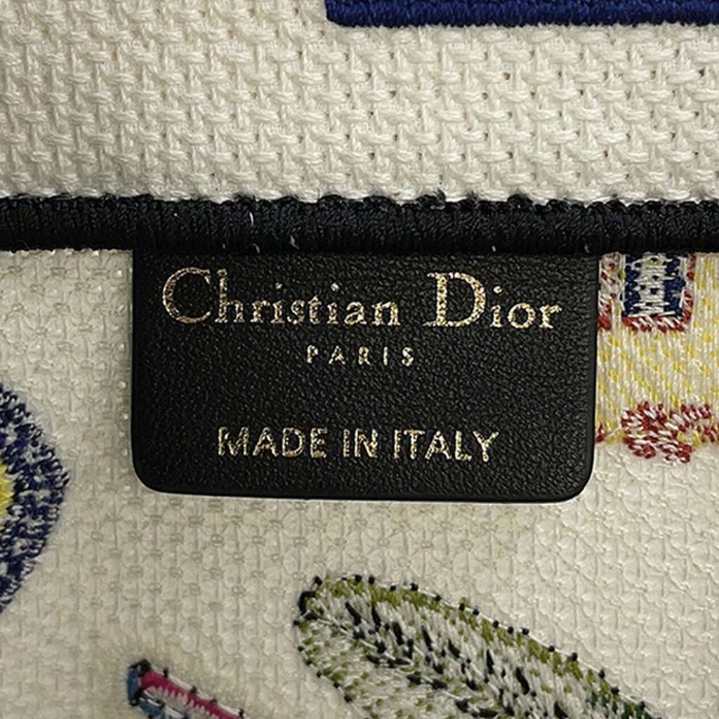 Dior Large Embroidered Canvas Indian Animals Book Tote White Very good - Box View