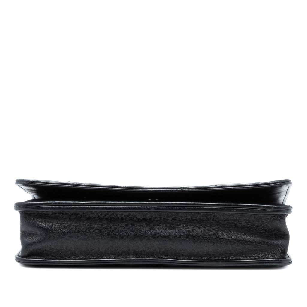 Chanel CC Embossed Lambskin Diamond Wallet On Chain Black Leather Very good condition - Inside View