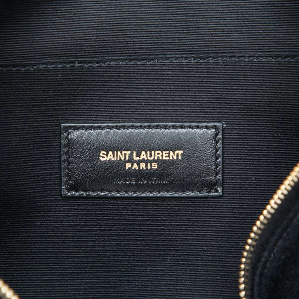 Saint Laurent Wool Embroidered Rive Gauche Pouch Black Very good - Box View