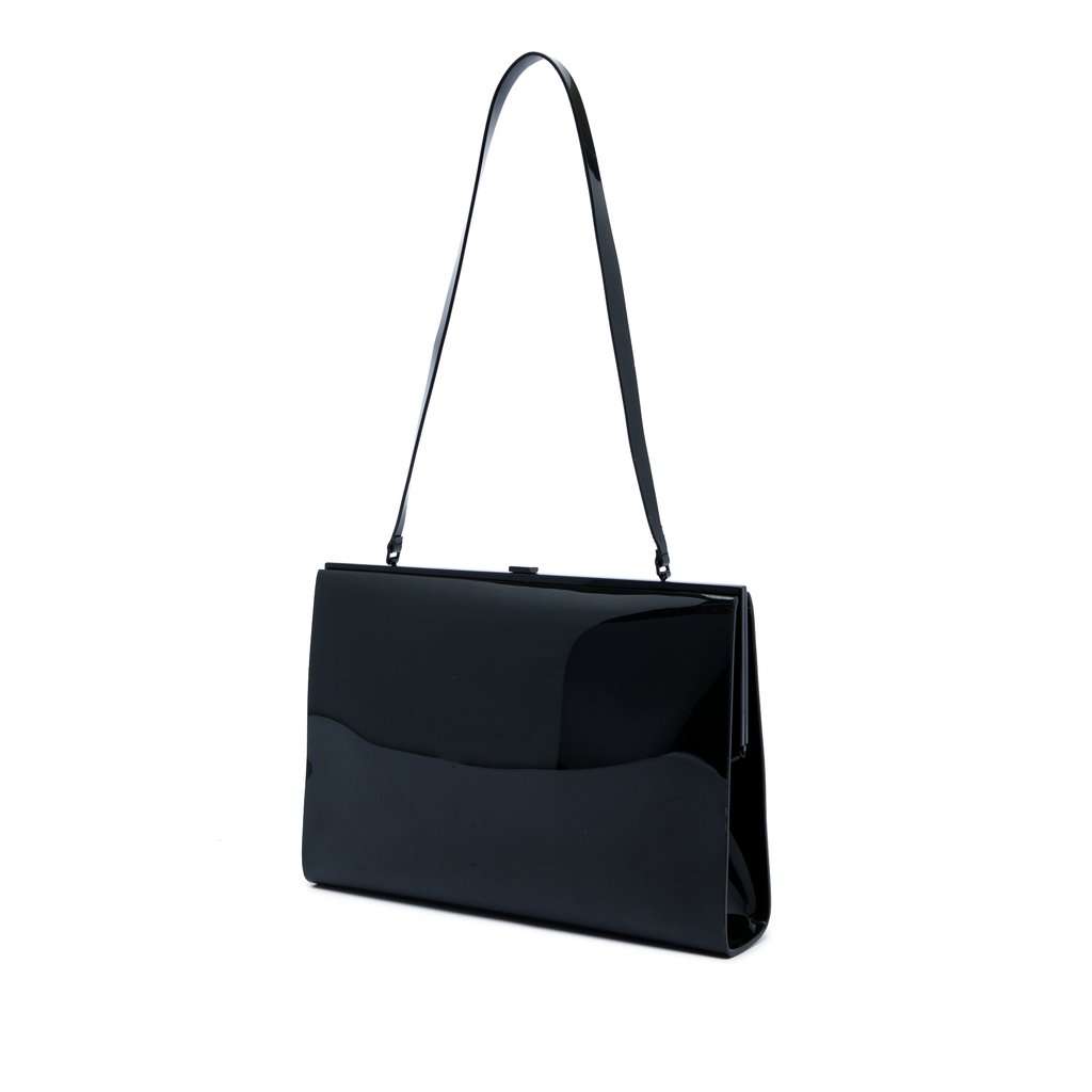 Saint Laurent Large Vinyl Le Anne Marie Shoulder Bag Black Plastic Very good - Back View
