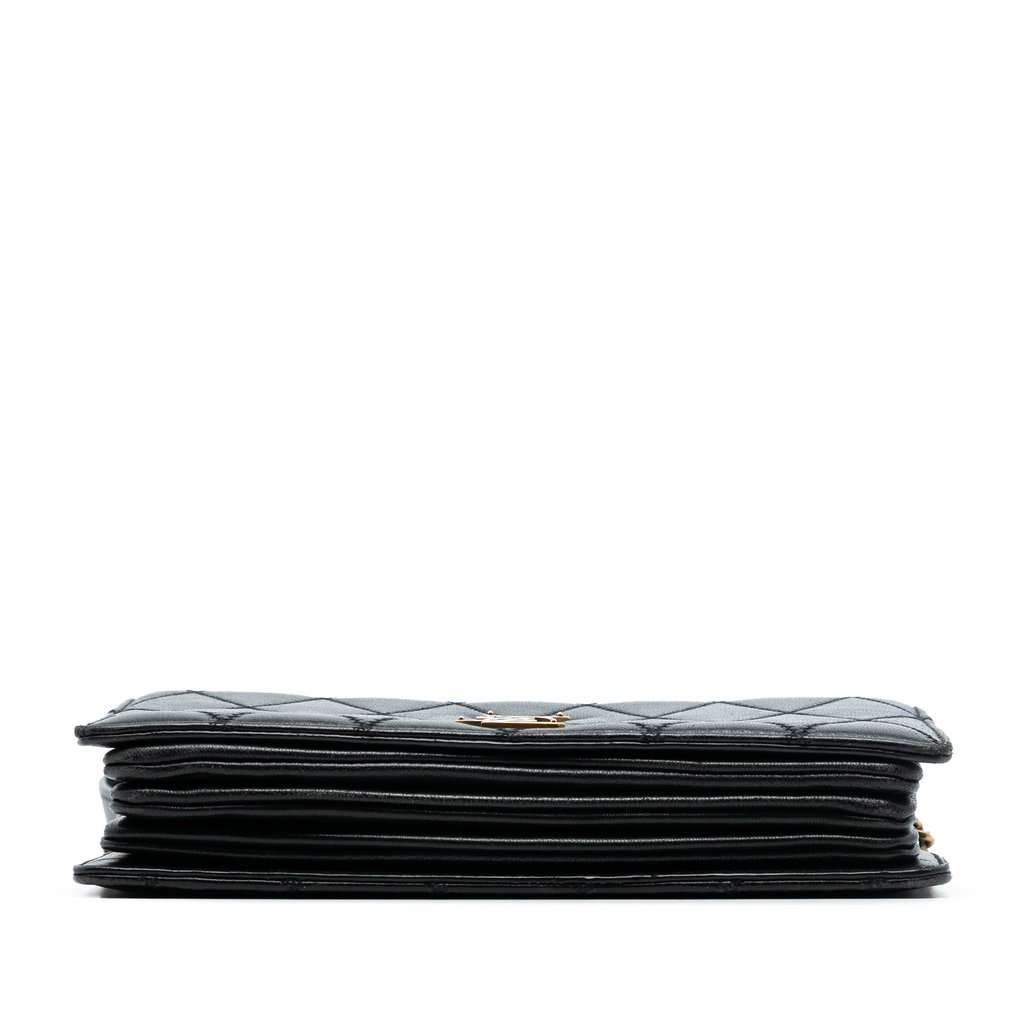 Saint Laurent Diamond Quilted Lambskin Angie Chain Bag Black Leather Very good condition - Inside View