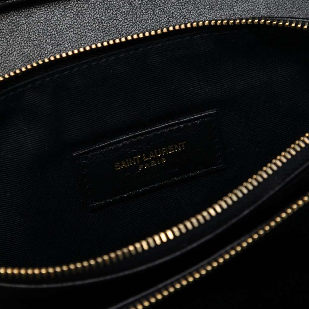 Saint Laurent Diamond Quilted Lambskin Angie Chain Bag Black Leather Very good condition - Box View