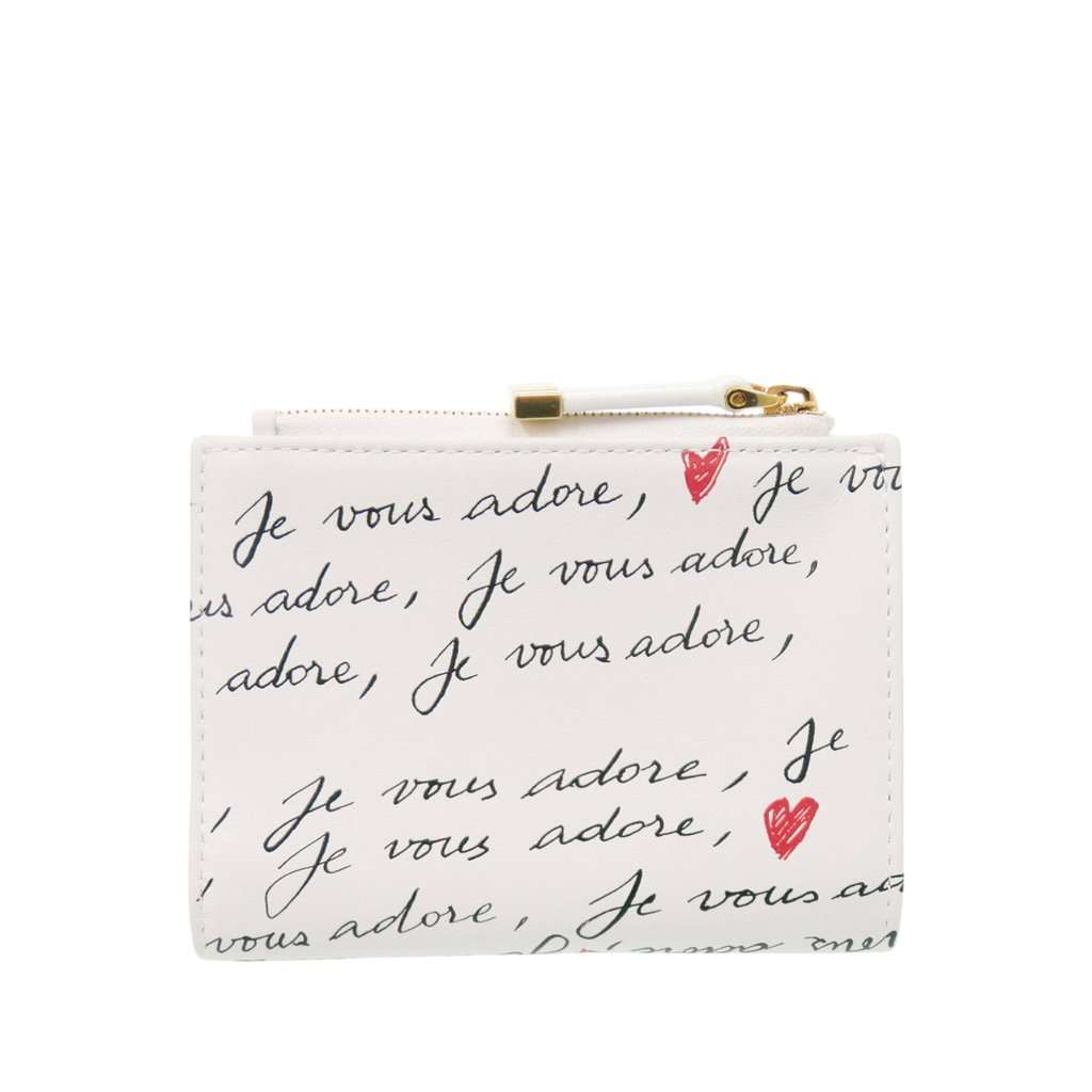Dior Leather Je Vous Adore Heart Caro Dahlia Wallet White Leather Very good - Back View