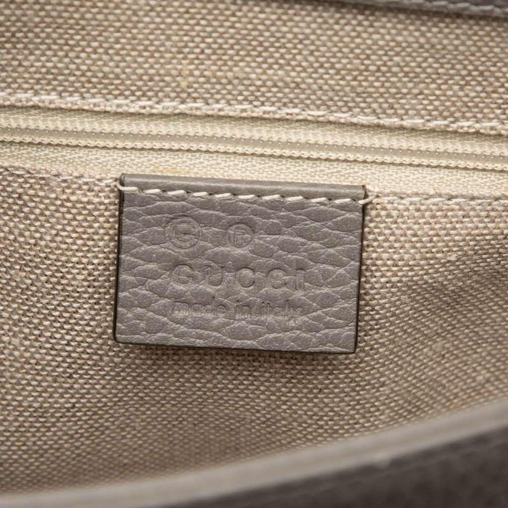 Gucci Small Dollar Calf Interlocking G Satchel Grey Leather Very good condition - Box View