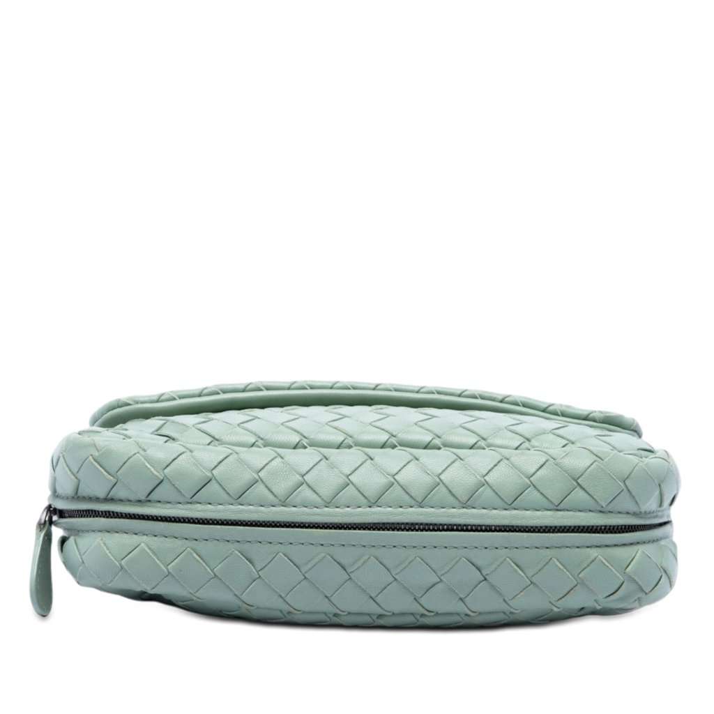 Bottega Veneta Mini Nappa Intrecciato Expandable Chain Flap Crossbody Green Leather Very good - Inside View