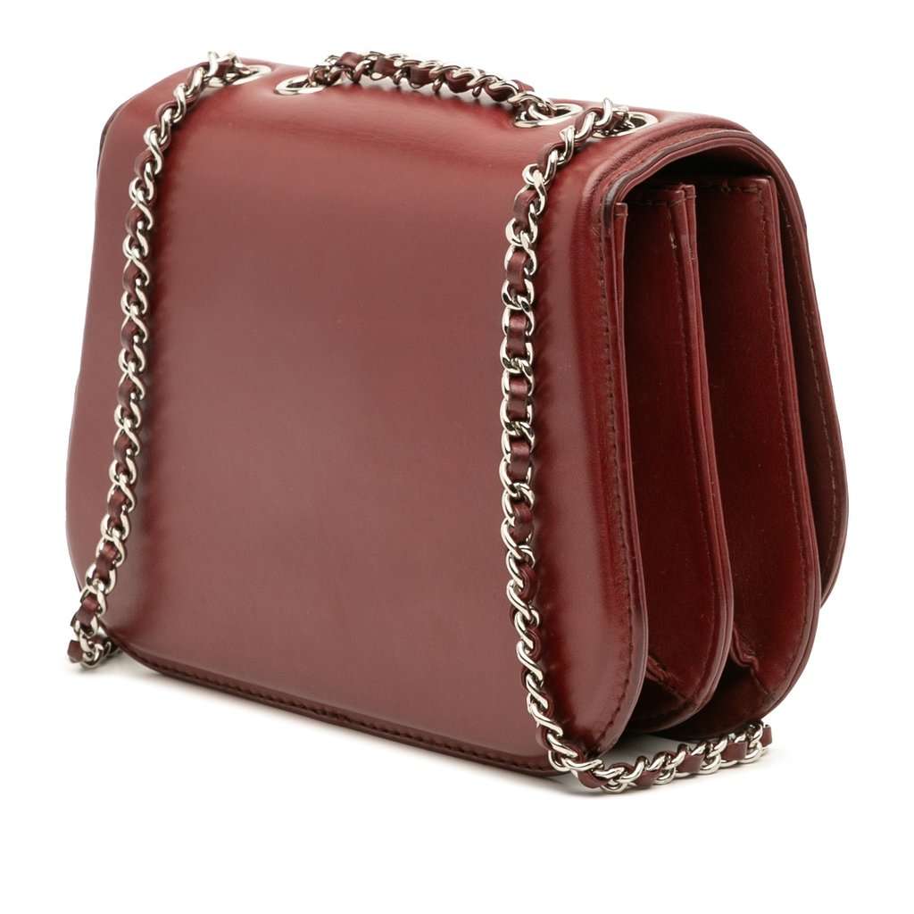 Chanel Small Calfskin Braided Chic Flap Red Leather Very good - Back View