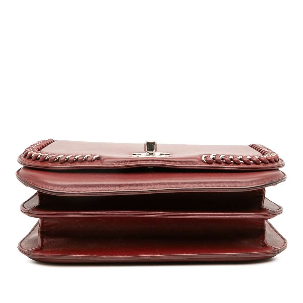 Chanel Small Calfskin Braided Chic Flap Red Leather Very good - Inside View