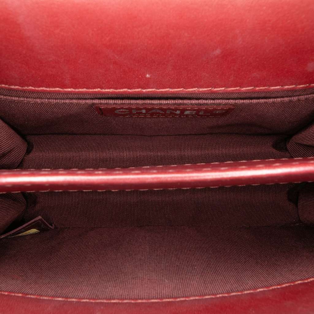 Chanel Small Calfskin Braided Chic Flap Red Leather Very good - Model View