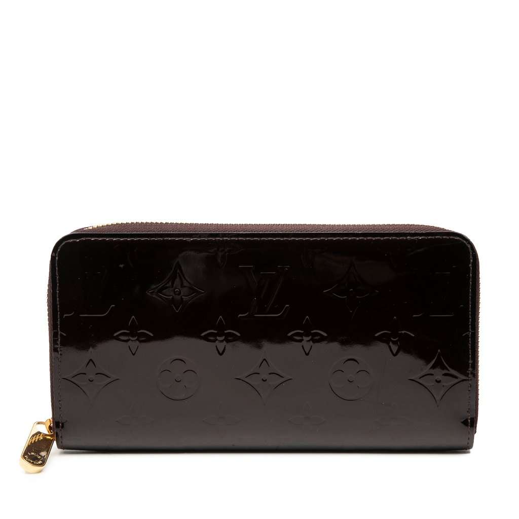 Louis Vuitton Monogram Vernis Zippy Long Wallet Purple Leather Very good condition - Front View