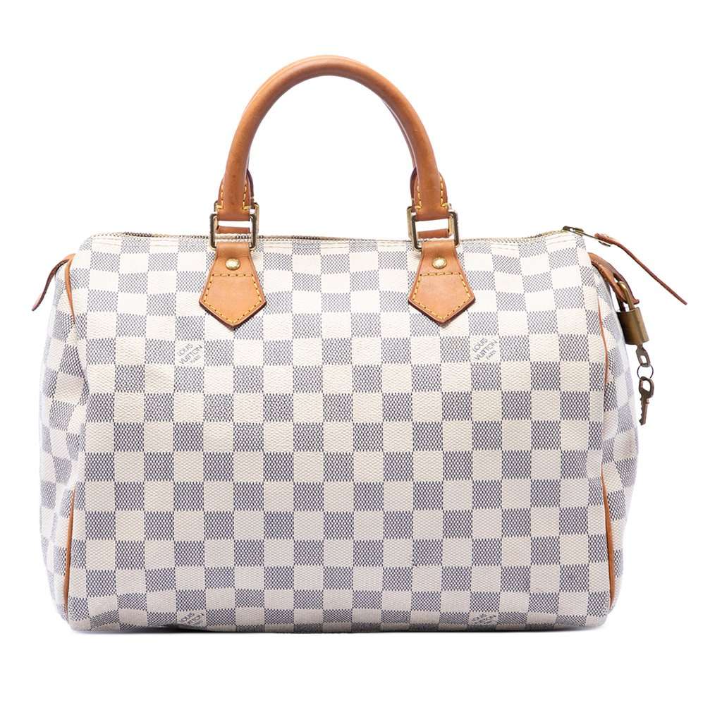 Louis Vuitton Damier Azur Speedy 30 White Very good condition - Front View