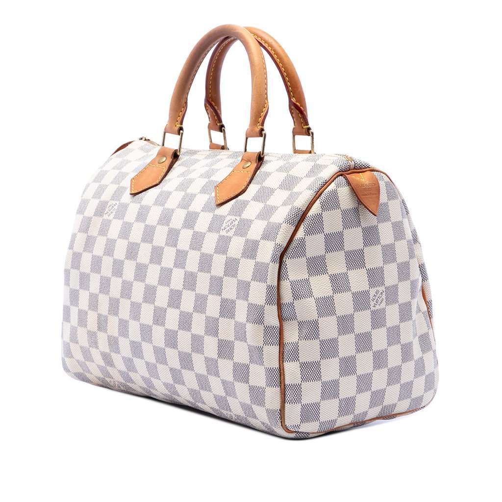 Louis Vuitton Damier Azur Speedy 30 White Very good condition - Back View