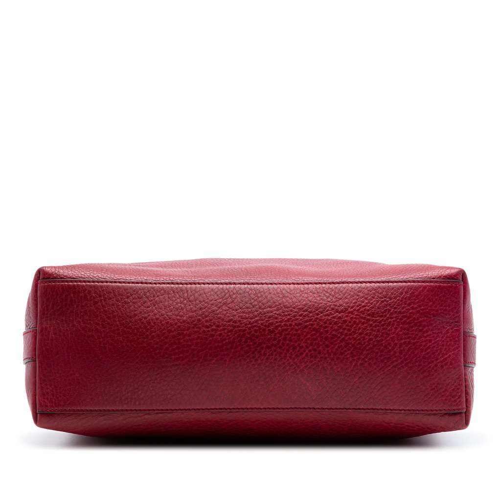 Gucci Small Grained Calfskin Miss GG Satchel Red Leather Very good condition - Inside View