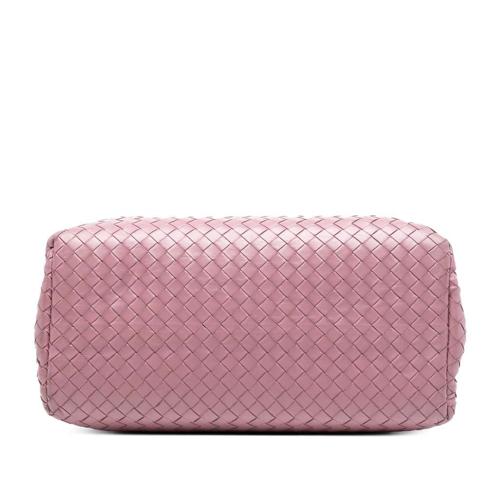 Bottega Veneta Small Nappa Intrecciato Roma Satchel Pink Leather Very good condition - Inside View