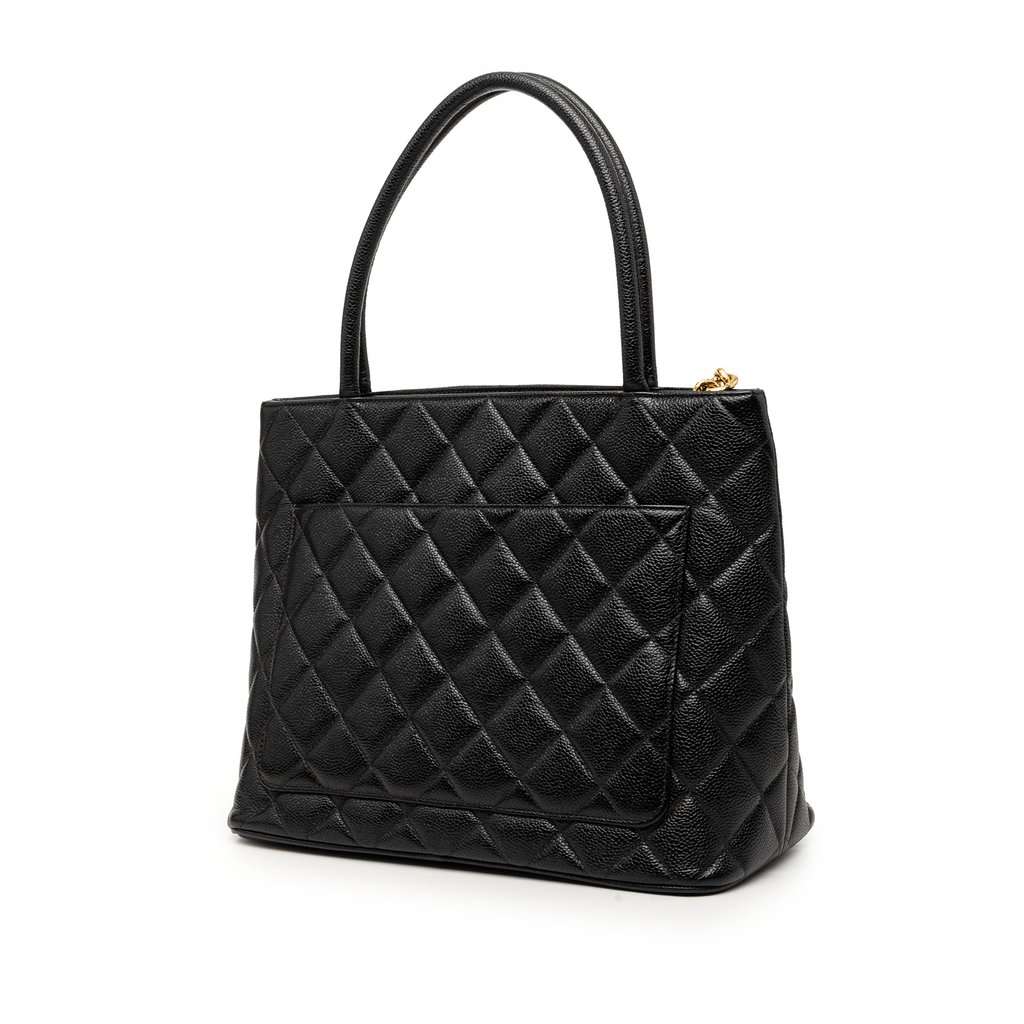 Chanel Caviar Medallion Tote Black Leather Very good condition - Back View