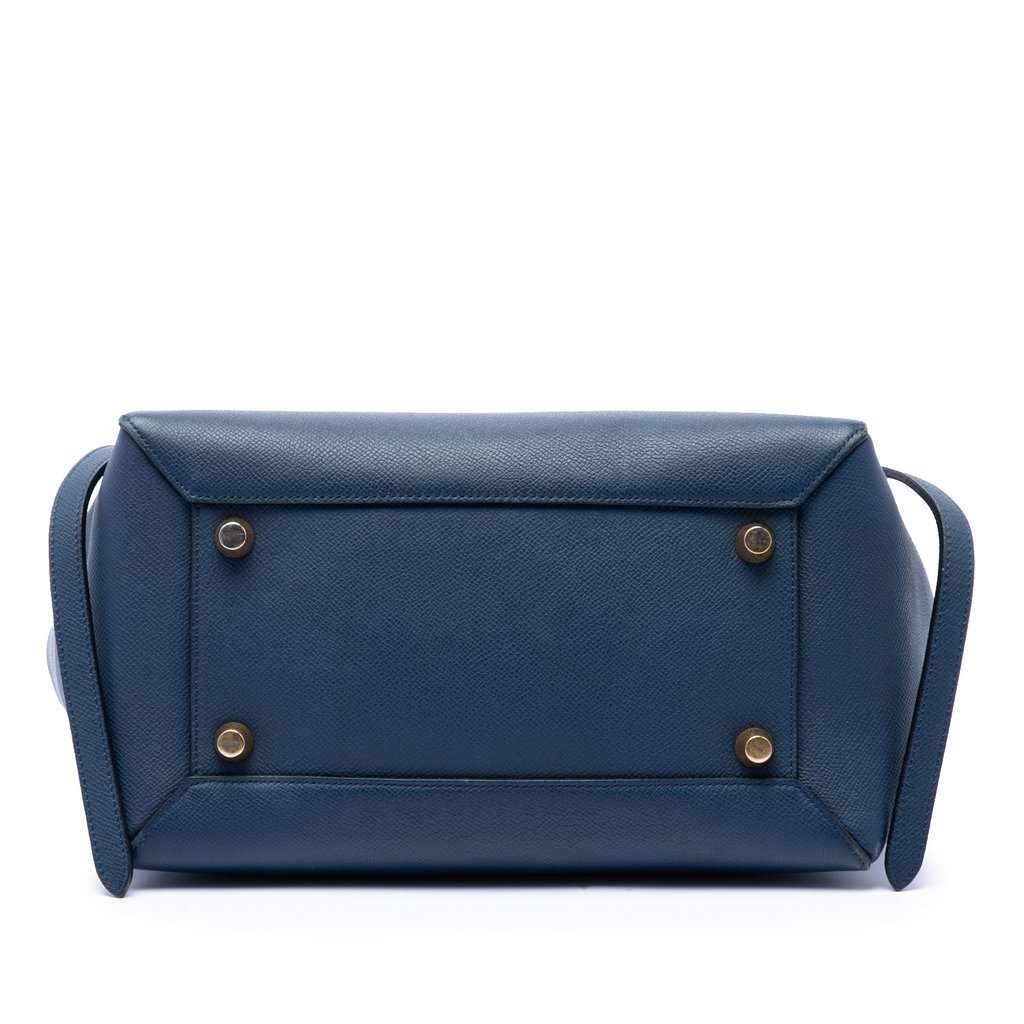 Celine Mini Grained Calfskin Belt Bag Blue Leather Very good - Inside View