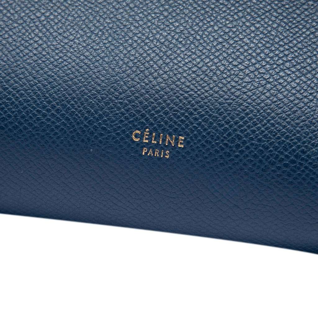 Celine Mini Grained Calfskin Belt Bag Blue Leather Very good - Box View