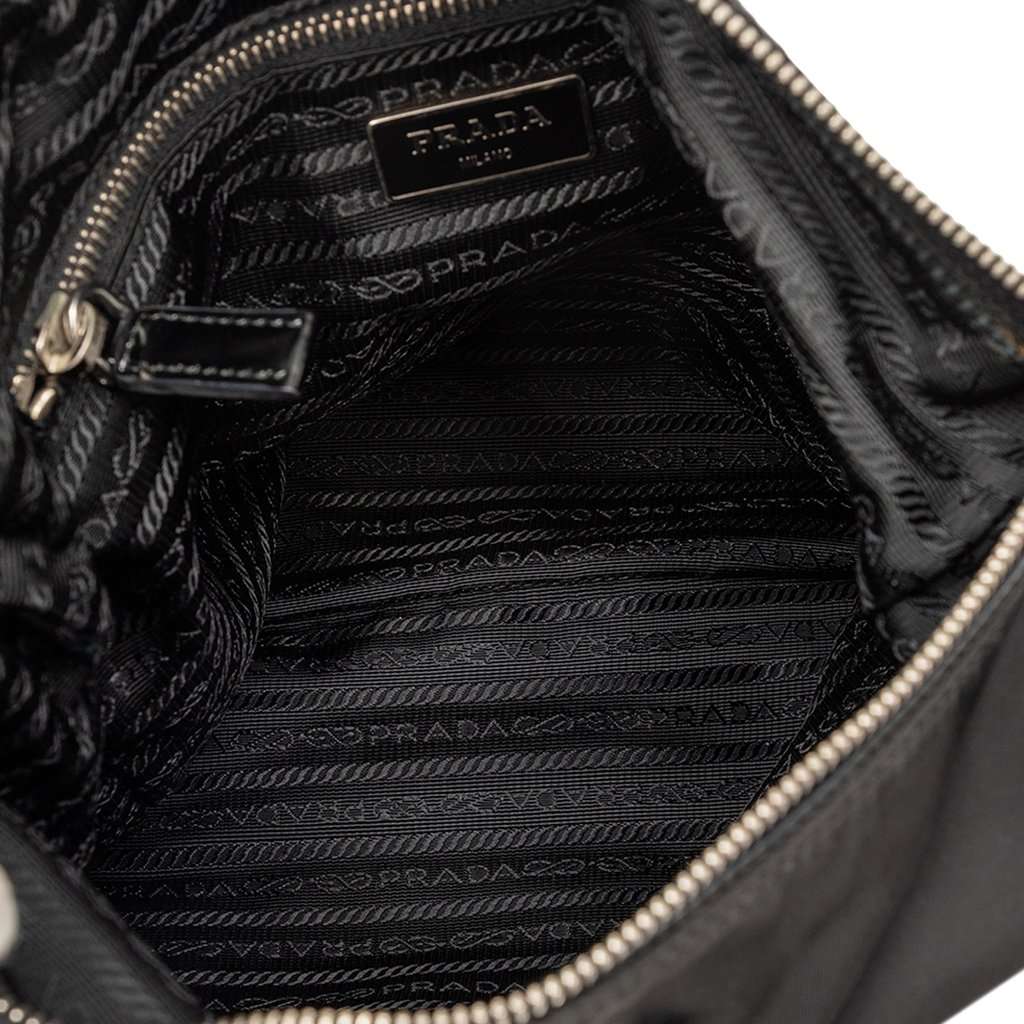 Prada Tessuto Zip Top Crossbody Black Very good condition - Box View