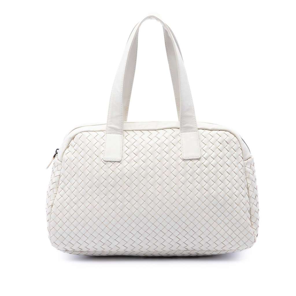 Bottega Veneta Nappa Intrecciato Handbag White Leather Very good - Front View