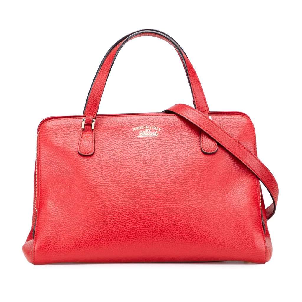 Gucci Calfskin Swing Top Handle Satchel Red Leather Very good - Front View