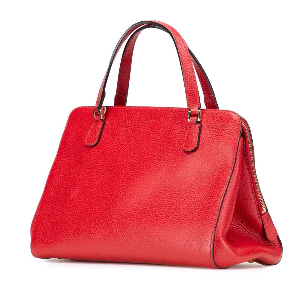 Gucci Calfskin Swing Top Handle Satchel Red Leather Very good - Back View