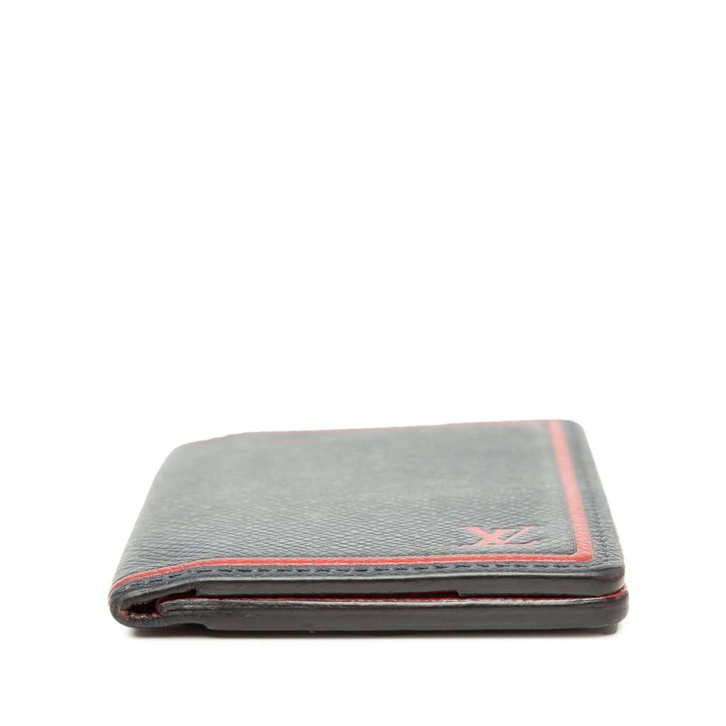 Louis Vuitton Taiga Card Holder Pocket Organizer Blue Leather Very good - Inside View